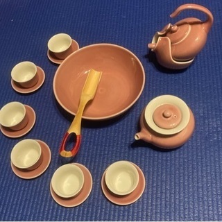 台湾のピンクの本格中国茶　茶道具セット
