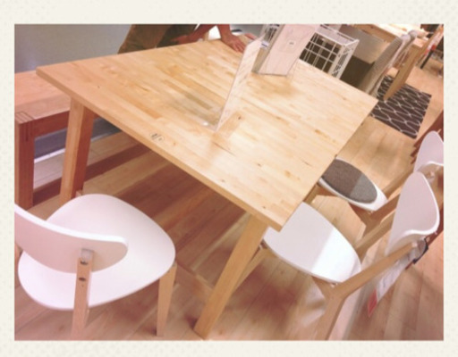 IKEA✩.*˚伸縮式ダイニングテーブル 椅子4脚