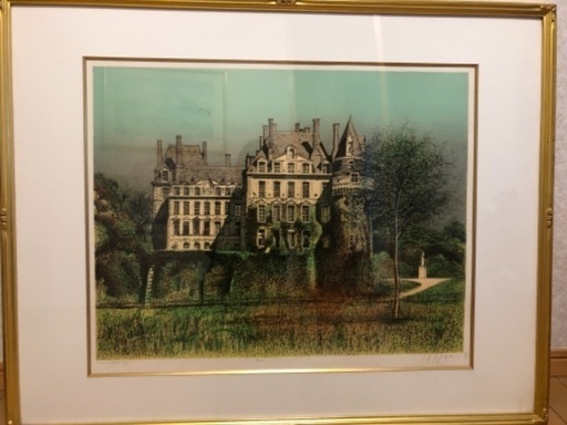 【新春SALE】写実的な超美品　額が豪華　本人のサインあり　ジャン・カルズーのリトグラフ