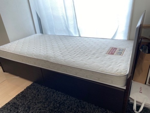 【成約済み】ニトリの収納付きシングルベッド（定価約3万円）&マットレス
