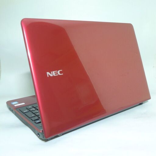 新品爆速SSD レッド 赤色 美品 ノートパソコン 15型ワイド NEC PC-LS150RSR 第3世代 i5 8GB DVDRW 無線 Bluetooth カメラ Office