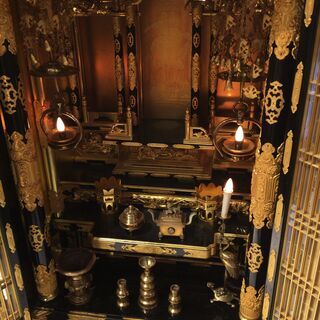 ■5852■愛知発引取限定■仏壇 生抜き済み 精抜き済み 仏具付き 横約66cm 高さ約137cm