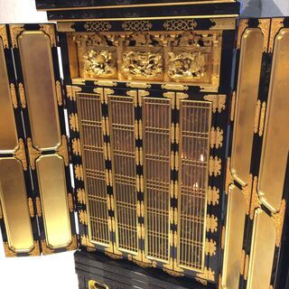 ■5852■愛知発引取限定■仏壇 生抜き済み 精抜き済み 仏具付き 横約66cm 高さ約137cm