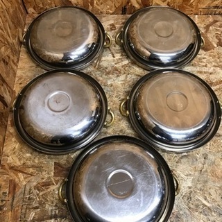 5344-0) 業務用 ステンレス製 ちり鍋 26㎝ (蓋無) 5個セット 卓上鍋