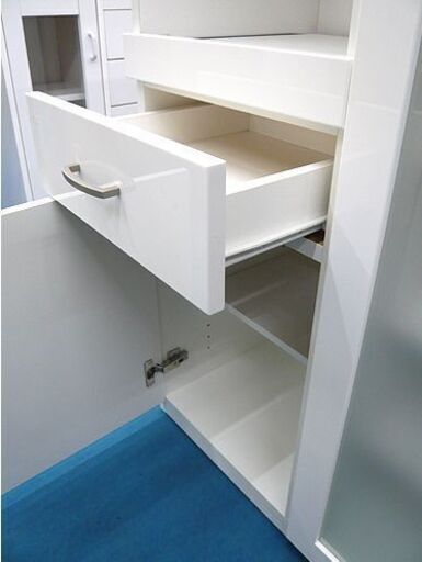 札幌 レンジボード 幅80×奥行40×高さ115㎝ ホワイト エナメル天板 白 
