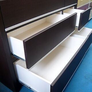 札幌 タンス 4段 引出し×8 幅126×奥行42×高さ98㎝ ダークブラウン 衣類収納 箪笥 本郷通店 札幌 タンス 4段 引出し×8 幅126×奥行42×高さ98