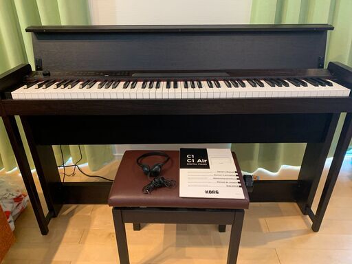 KORG コルグ C1 Air ブラウン デジタル ピアノ 高低自在椅子セット 日本製 88鍵盤