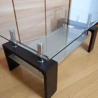 【お譲り先決定】ガラスのローテーブル　ガラステーブル　ソファテーブル