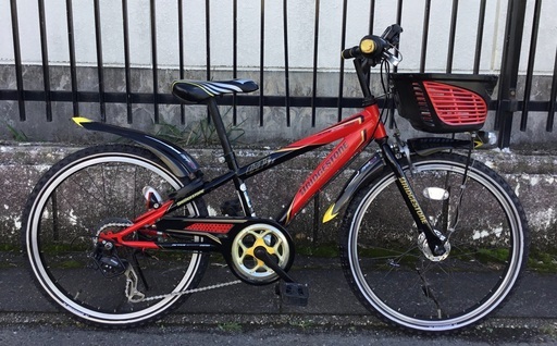 ＜美品・整備済＞ブリヂストン・ 22インチ・ジュニア自転車  ○シマノ変速7段シフト・LEDオートライト・お手入れ済でピカピカ♪不要自転車無料引取りあり