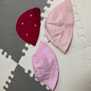【ネット決済・配送可】帽子3点セット　新生児〜生後3ヶ月