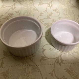 ココット皿:白:大小　2個セット:グラタン皿