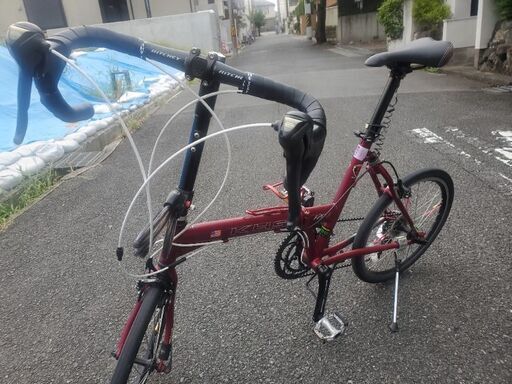 【取りに来られる場合割引!】KHS F20S　折りたたみ自転車　ミニベロ　ハンドル等カスタム済!　輪行袋等オマケしますよ。