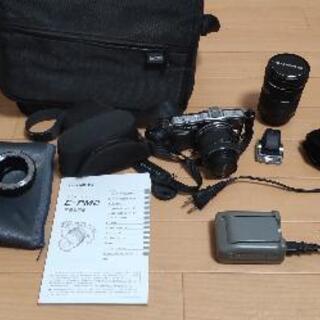 OLYMPUS E−PM2 E-PM2 ブラック　望遠+標準レンズキット ニコンレンズ変換アダプター 