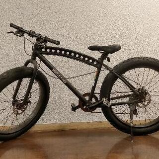 自転車】カッコいい タイヤ太い 大人用 変速機付き 取説、防犯登録控え 