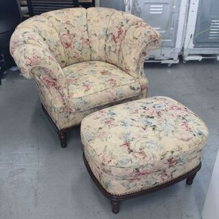 T921) ★美品★ maruni KENT-COURT 1P ソファ ファブリック シングル オットマン ケントコート マルニ ブリティッシュ 家具 インテリア