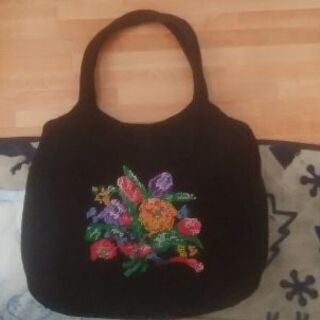 花刺繍バッグ