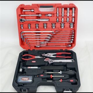 中古 トネ TONE 3/8 63点 コンビネーションツールセット K600 差込角 9.5mm ラチェットセット他