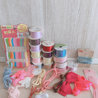 【ネット決済】刺繍糸　サテンリボン　たくさんセット