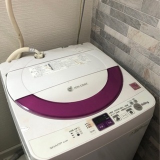 シャープ　洗濯機　ピンク×ホワイト