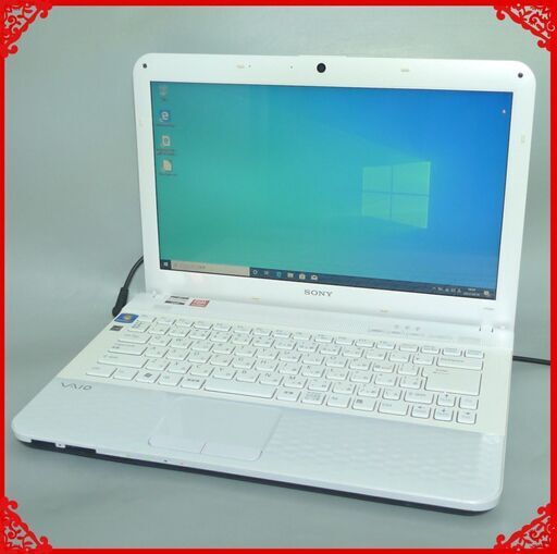 即使用可 白色 ノートパソコン 中古良品 14型ワイド SONY VAIO VPCEK23FJ AMD 4GB 750GB DVDマルチ 無線 webカメラ Windows10 Office