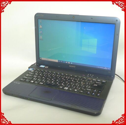 即使用可 ブルー ノートパソコン 中古動作良品 14型ワイド SONY VPCEG3AJ 第2世代 i3 4GB 500GB DVDRW 無線 カメラ Windows10 Office