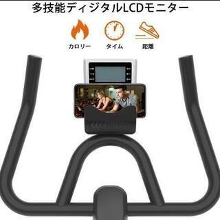 新品 スピンバイク フィットネスバイク 16KG 無段階負荷調節 静音 キャスター付き