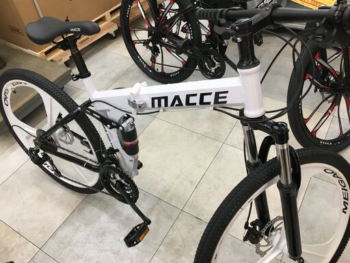 MACCE o折り畳みクロスバイク 白 27変速 中古品 店頭展示品