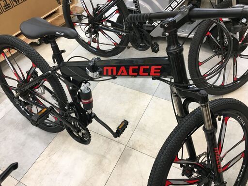 MACCE 折り畳みクロスバイク 黒 21変速 中古品 店頭展示品