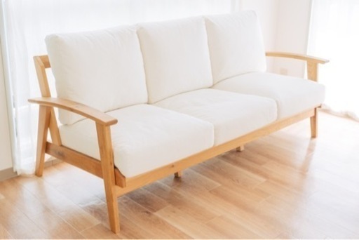 アーバンリサーチドアーズ　ボシー キャンバスソファ 3P /Bothy Sofa 白 ナチュラル