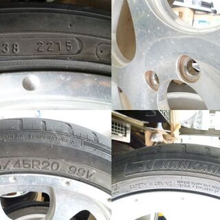 アルミホイール タイヤ 4本セット ナンカン ユーティリティSP7 2015年 8J 245/45R20 PCD114.3 5穴 約8J 20インチ オフセット38  シルバー 苫小牧西店