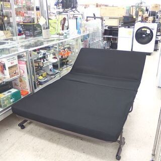 折りたたみベッド マット幅122cm セミダブル ブラック キャスター付き