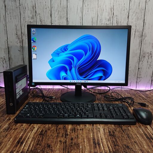 【中古良品】【Windows11】すぐに使えるPCセット SSD搭載 PC本体 モニター 20.7インチ キーボード マウス 配線 ➂