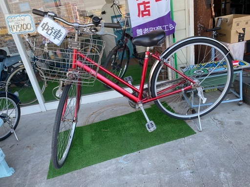 中古自転車　27インチ　レッド