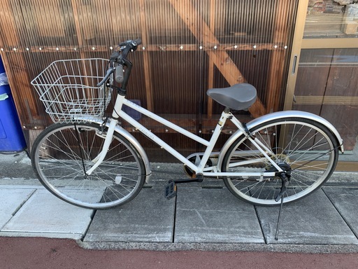 自転車　白　整備OK！