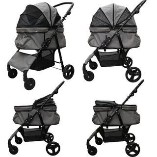 耐荷重30kg！ココハート 4輪ペットカート/ペットバギー