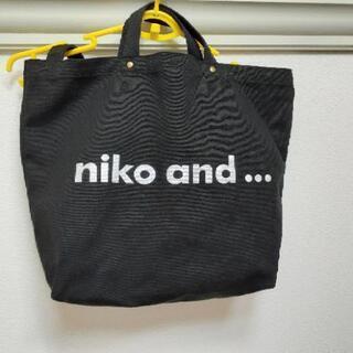 美品  niko and... キャンバストートバッグ 黒