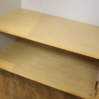 (Y)北大前! 札幌 引取 廃盤品 MUJI/無印良品 クローゼット ワードローブ メープル材/天然木 W87 棚2段 衣類収納家具 チェスト 暮らし 生活用品 中古