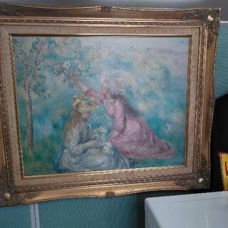 ピエール＝オーギュスト・ルノワール、【草原にて】、希少な額装用画集より