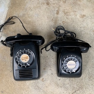 昭和レトロ黒電話、2台、値下げ対応