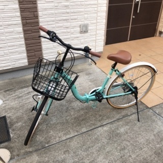 マイパラス折りたたみ自転車　26インチ　クールミントカラー