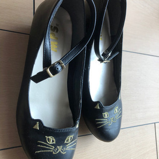 ☆猫ちゃん黒靴　22センチ☆