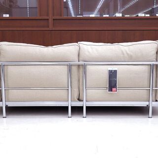 北海道千歳市発 Cassina カッシーナ LC3 2Pソファ/2人掛けソファ ファブリック アイボリー イ・マエストリ・コレクション