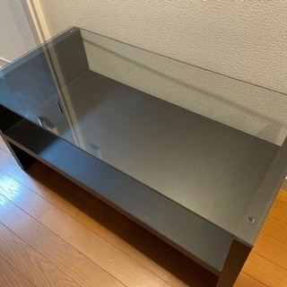 【引き取り決定】ローテーブル　ガラス天板付き　黒色