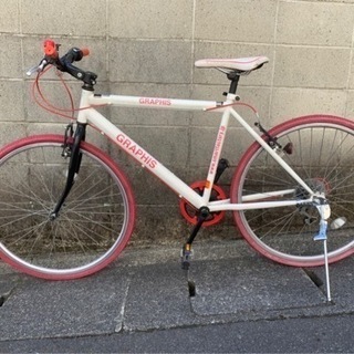 【クロスバイク】美品❗️26インチ　6段変速　カラータイヤ使用❗️新品スタンド❗️若林自転車　膳所　SALE❗️