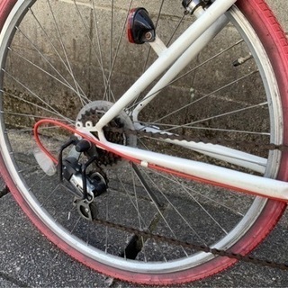 【クロスバイク】美品❗️26インチ　6段変速　カラータイヤ使用❗️新品スタンド❗️若林自転車　膳所　SALE❗️