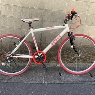 【クロスバイク】美品❗️26インチ　6段変速　カラータイヤ使用❗️新品スタンド❗️若林自転車　膳所　SALE❗️