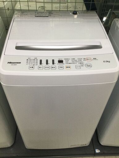 中古の洗濯機　Hisense　HW-G60A　2021年製です。