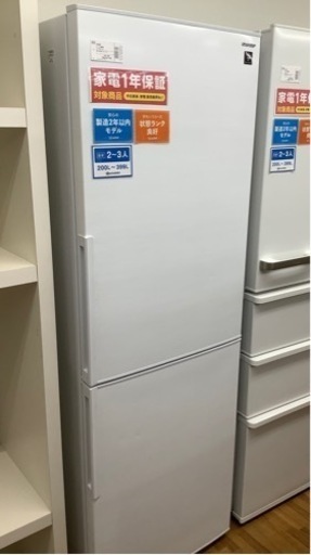 安心の12カ月保証付き　SHARP（シャープ）2ドア冷蔵庫　SJ-PD31E-W  2019年製　310L  129