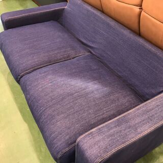 愛品館八千代店】無印良品 2.5人掛ソファ デニムカバー【愛八SF】