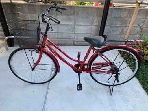 あさひ(asahi)自転車　シティサイクル　26インチ　レッド